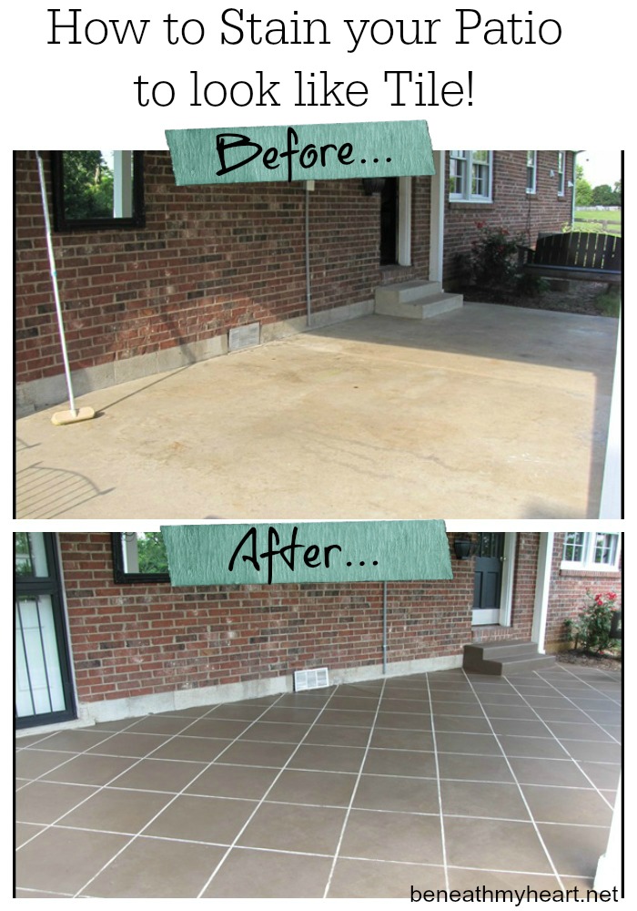 How to stain your patio to look like tile