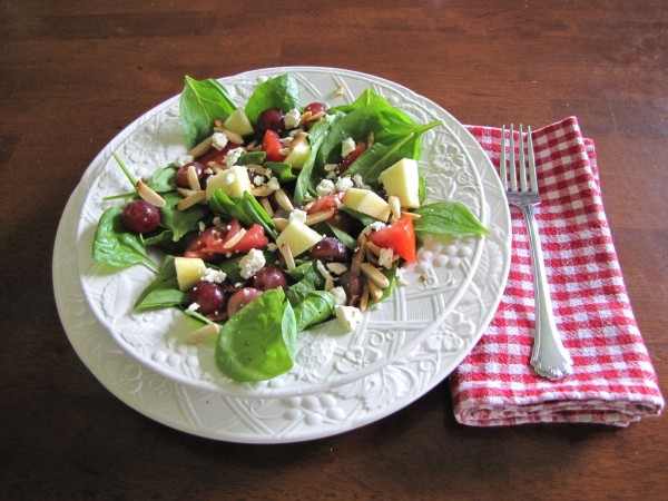 spinach salad, honey balsamic vinaigrette