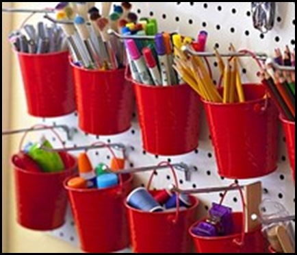 buckets,craft,room,crafts,office,organization,organize,pencils,pens,red,studio,thread,wall-d0d5cf7934a0404d736f5325102d948e_m