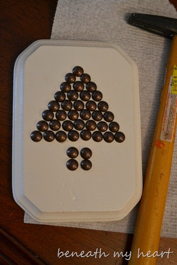 diy ornament with upholstery tacks