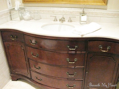 H Turning A Dresser Into, Antique Dresser Into Bathroom Vanity