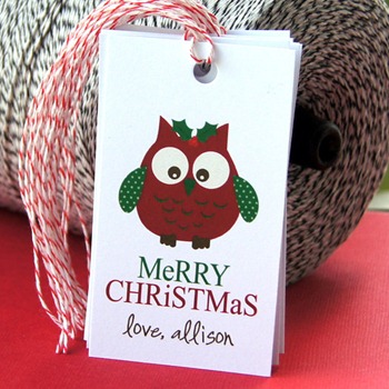 owl Christmas gift tags