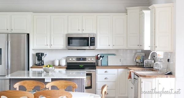 painting oak cabinets white