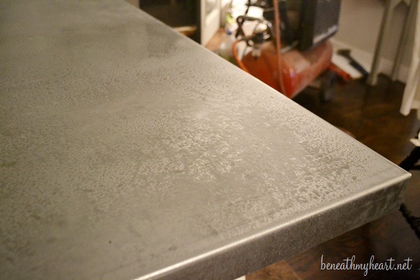 DIY Aged Zinc Table Top