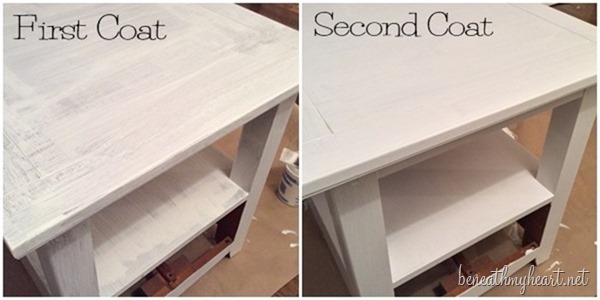 side table makeover with chalk finish paint