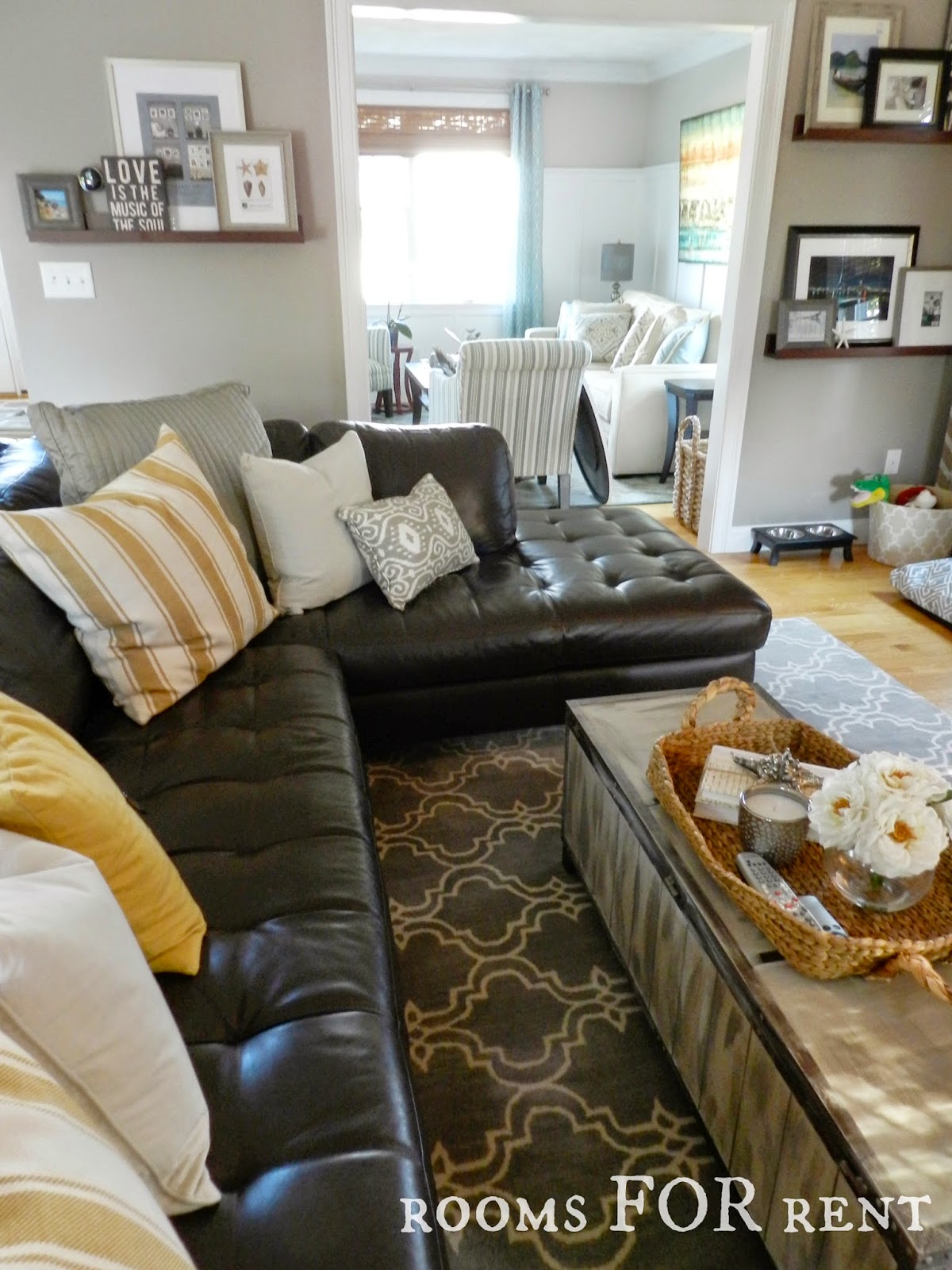 How To Style A Dark Leather Sofa Den Makeover Beneath My Heart