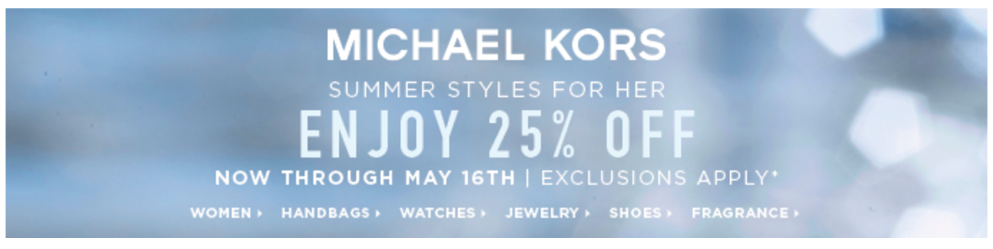 Michael Kors 25% off promo code