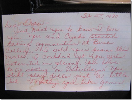 Note I found from Mom the day before her funeral – Wednesdays with Wanda