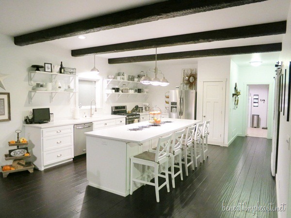 Kitchen Makeover {with wood beams}