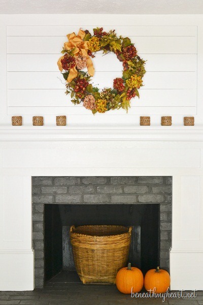 Our Simple Fall Mantel