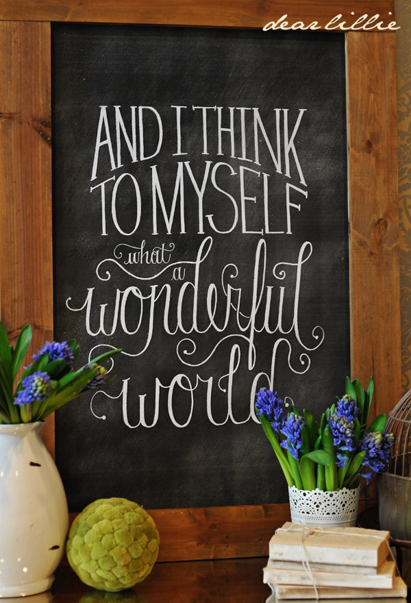 DIY “Wonderful World” Chalkboard Print