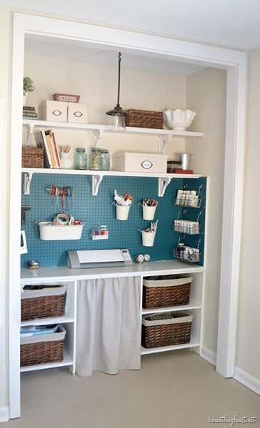 Small Drop Cloth Curtain for my Craft Closet