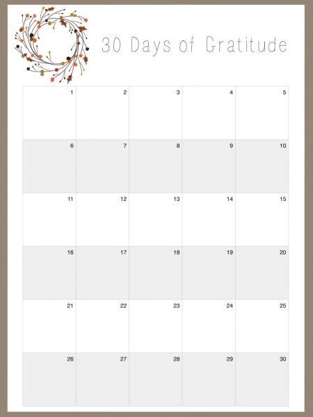 30 Days of Gratitude {FREE Printable} - Beneath My Heart