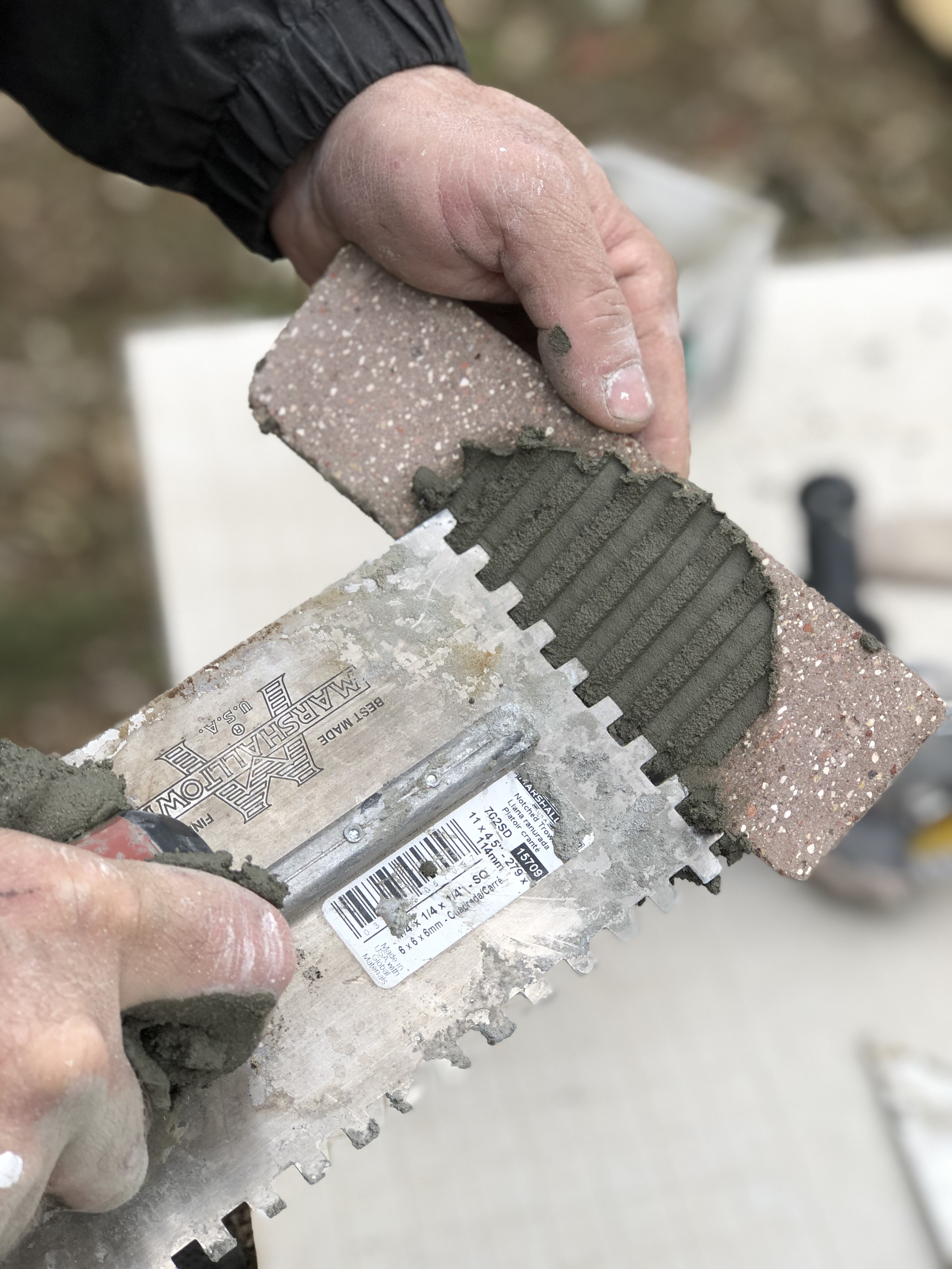 how to install brick veneer pavers