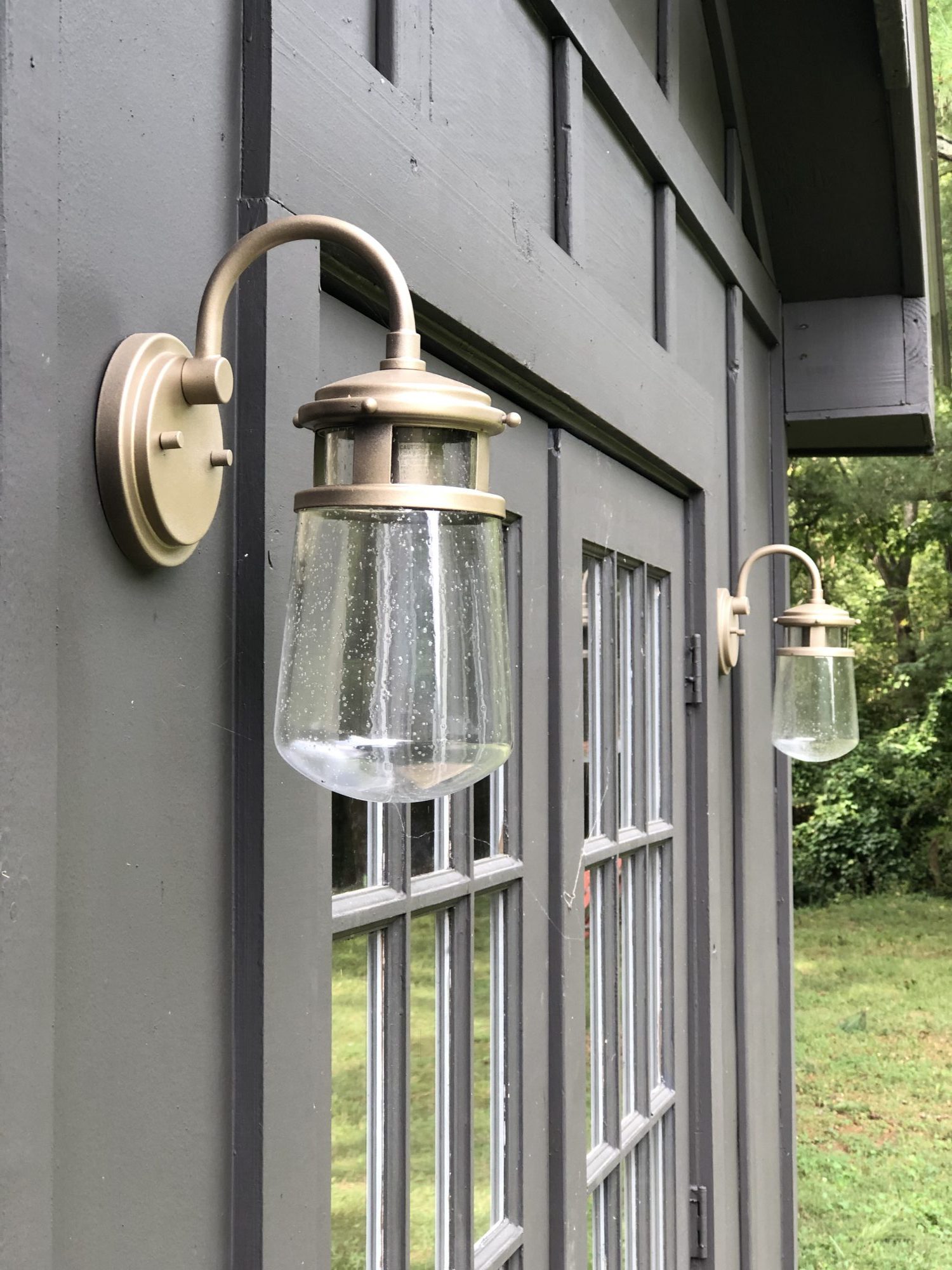DIY Spray Painted Outdoor Lights for our Shed