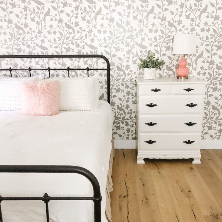 DIY Stencil Wall {in Sania’s room}