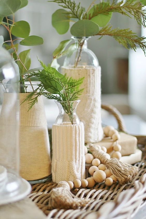 Cozy DIY Sweater Vases