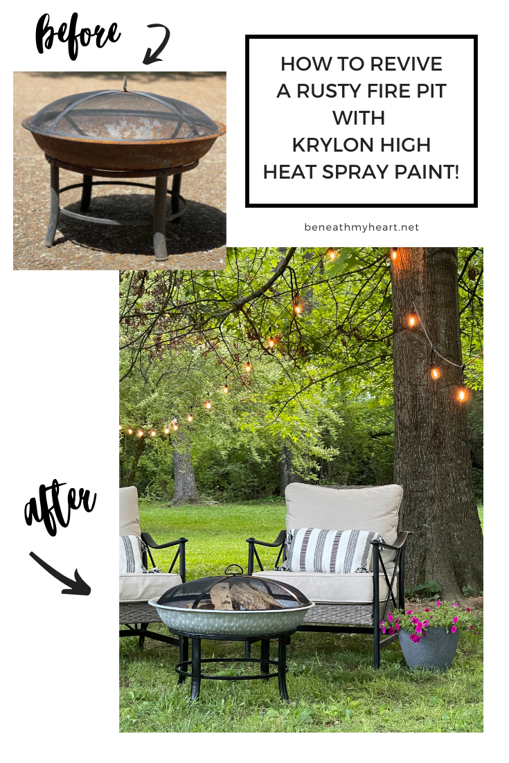 Diy Fire Pit Makeover Beneath My Heart, High Heat Spray Paint For Fire Pit