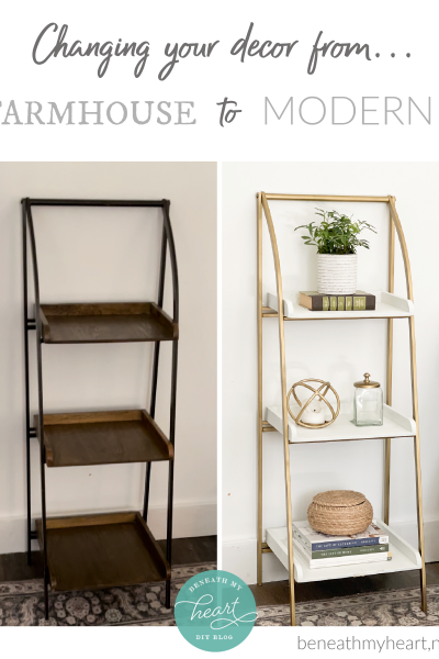 Ladder Shelf Makeover {Farmhouse to Modern!}