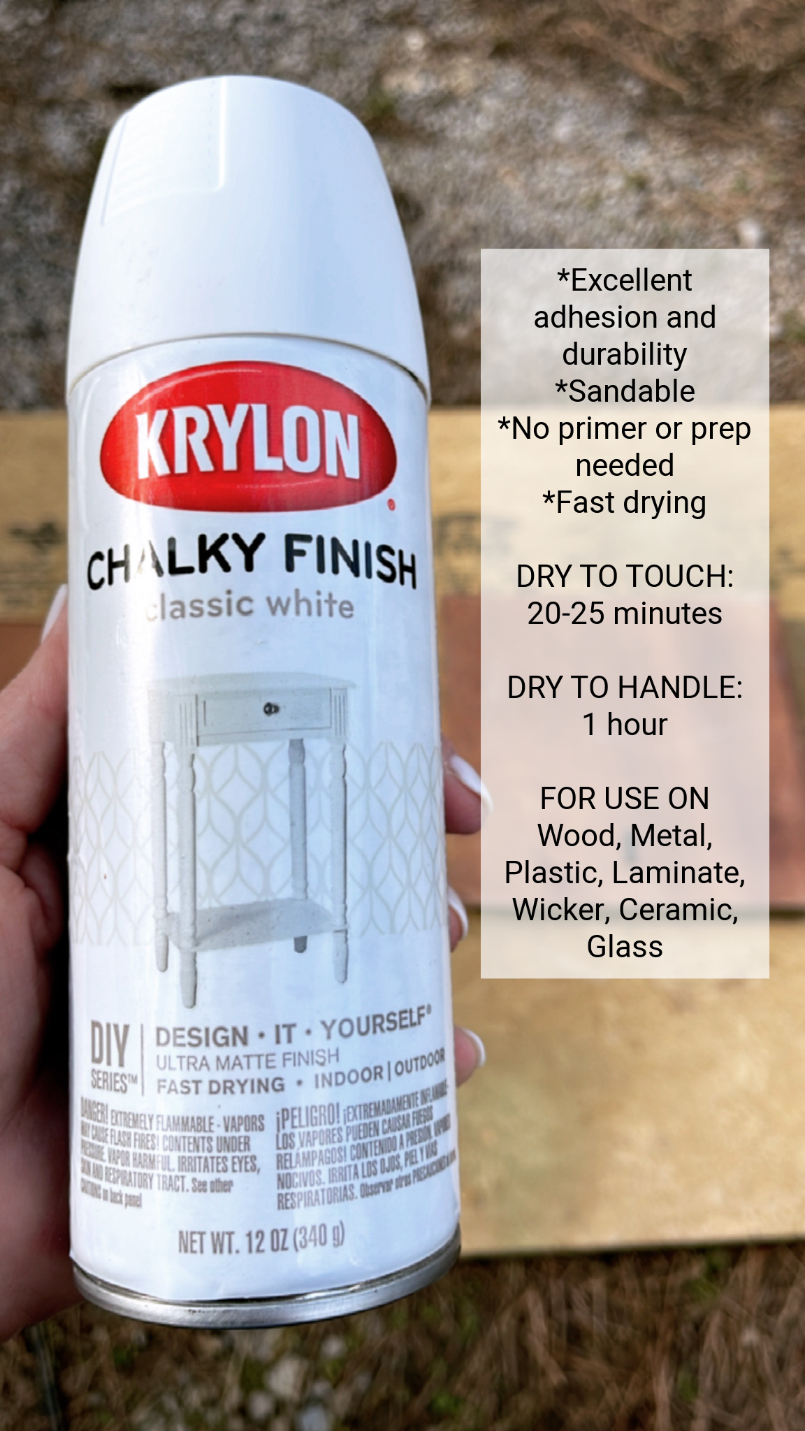 Krylon chalky finish spray paint