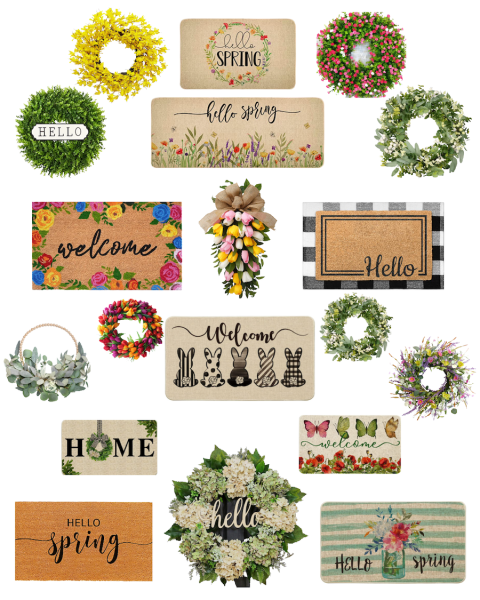 Spring Wreaths and Welcome Mats
