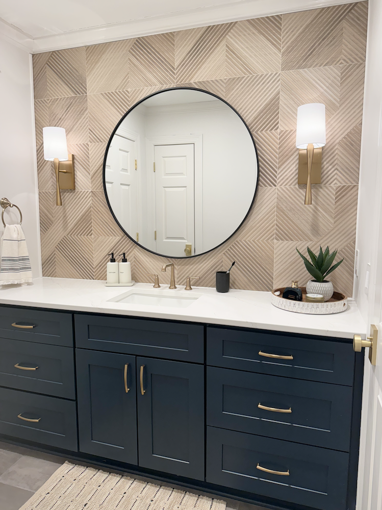 Wood Tile Wall Bathroom Makeover