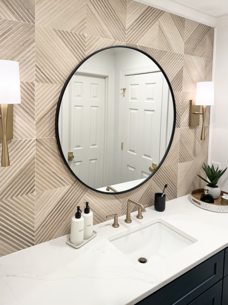 Wood Tile Wall Bathroom Makeover